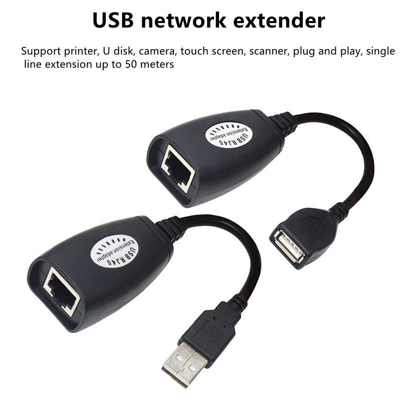 IP66 Waterproof USB to RJ45 Network Ethernet Cable Extension Extender Converter Adapter